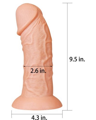 9.5'' Realistic Curved Dildo -   