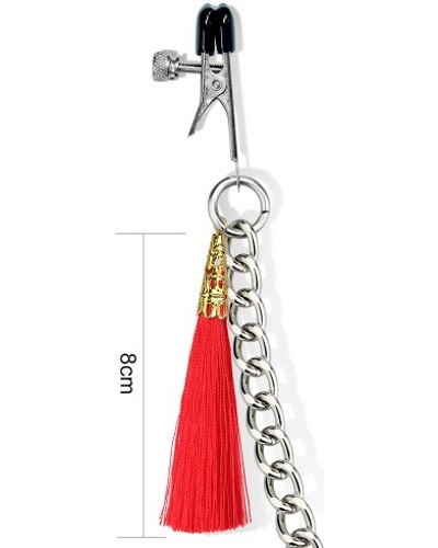 Nipple Clit Tassel Clamp With Chain -       