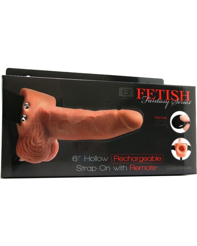 6"Hollow Rechargeable Strap-On Remote -   