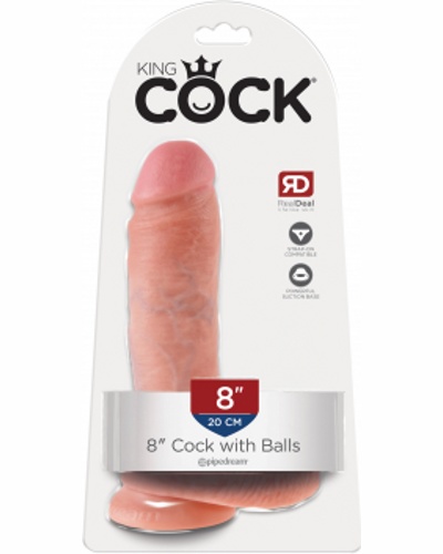 King Cock 8" with Balls -    