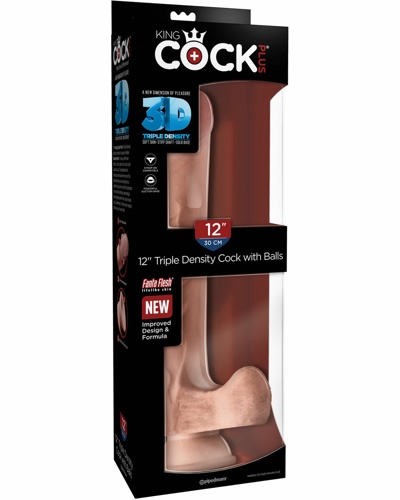 12" King Cock Plus Triple Density With Balls -   