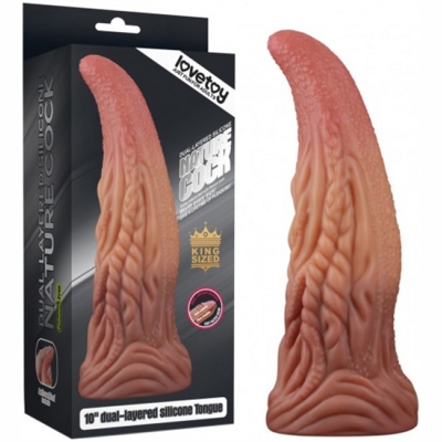 «10'' Dual layered Platinum Silicone Tongue» - Фаллоимитатор- фото