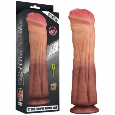 «12'' Dual layered Liquid Silicone Nature Cock» - Фаллоимитатор- фото