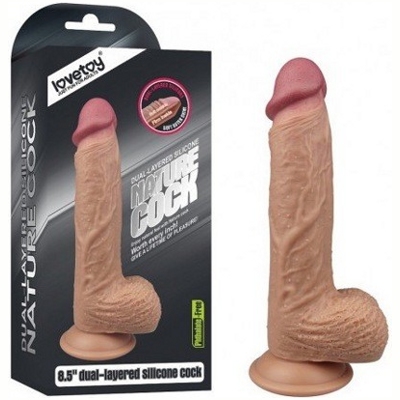 «8.5'' Dual-layered Silicone Dildo» - фаллоимитатор- фото