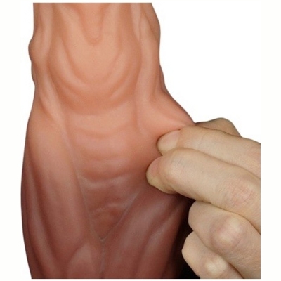 «9.5'' Dual layered Platinum Silicone Cock» - Фаллоимитатор- фото4