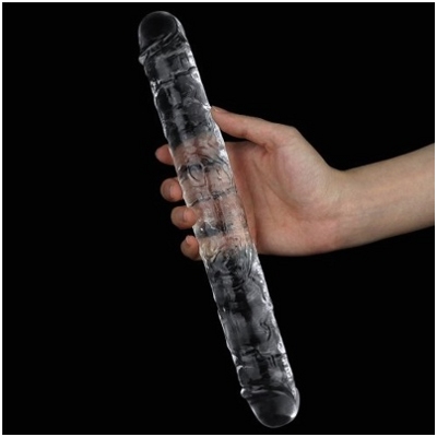 «Flawless Clear Double dildo 12''» - двойной фаллоимитатор- фото3