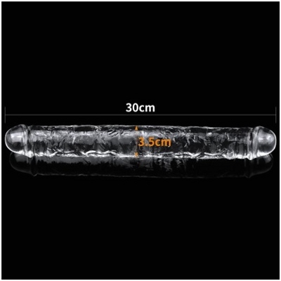 «Flawless Clear Double dildo 12''» - двойной фаллоимитатор- фото5