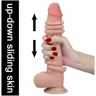 «9'' Sliding Skin Dual Layer Dong» - Фаллоимитатор- фото5