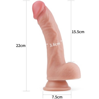 «8'' Dual-layered Silicone Dildo» - Фаллоимитатор- фото6