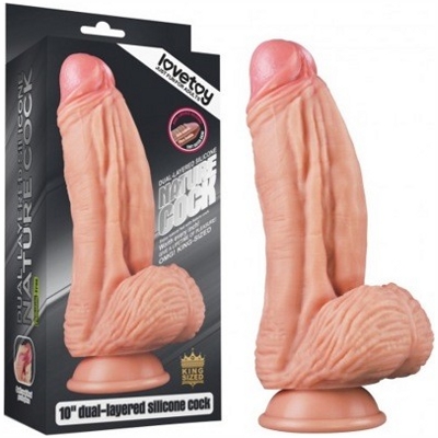 «10'' Dual layered Liquid Silicone Nature Cock» - Фаллоимитатор- фото2