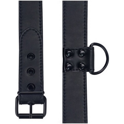 «Bondage Fetish Black Matt Collar With Leash» - ошейник с поводком- фото4