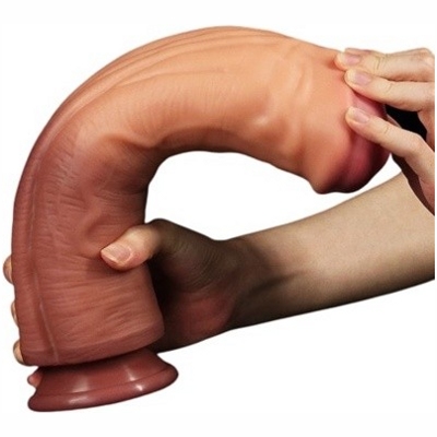 «12'' Dual layered Liquid Silicone Nature Cock» - Фаллоимитатор- фото4