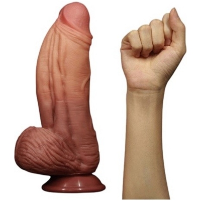 «10'' Dual layered Liquid Silicone Nature Cock» - Фаллоимитатор- фото5