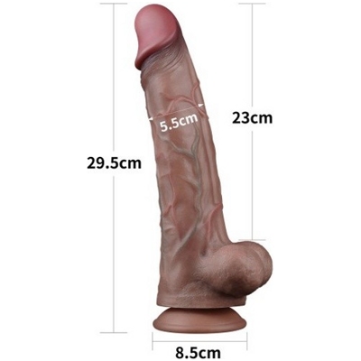 «11.5'' Dual Layered Platinum Silicone Cock» – Фаллос- фото6