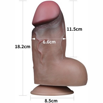 «7.0'' Dual Layered Platinum Silicone Cock» – Фаллоимитатор- фото6